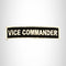 VICE COMMANDER White on Black Small Patch Iron on for Biker Vest SB705