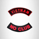 VIETNAM NO CLUB Rocker 2 Patches Set Sew on for Vest Jacket
