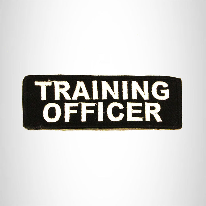 TRAINING OFFICER White on Black Small Patch Iron on for Biker Vest SB712