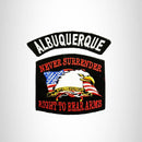 ALBUQUERQUE and NEVER SURRENDER Small Patches Set for Biker Vest