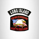 LONG ISLAND and NEVER SURRENDER Small Patches Set for Biker Vest