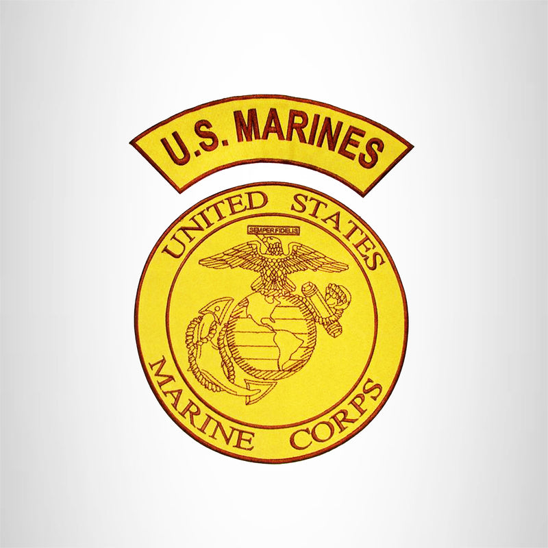 U.S.MARINES and MARINE CORPS 2 Patches Set Sew on for Vest Jacket