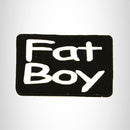 FAT BOY White on Black Small Patch Iron on for Biker Vest SB725