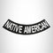 NATIVE AMERICAN White on Black Bottom Rocker Iron on Patch for Biker Vest BR446