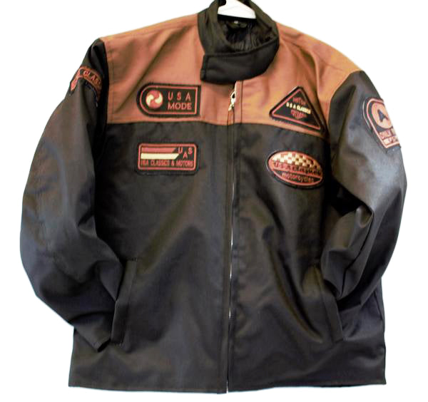 motorcycle kids jacket brown/black Usa mode motor usa classics size 12-STURGIS MIDWEST INC.