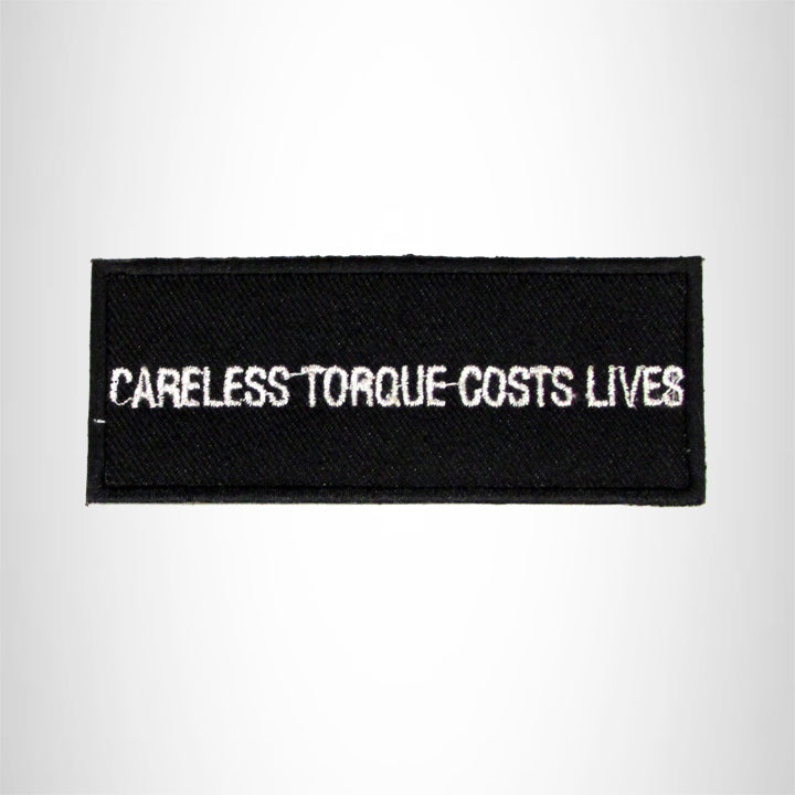Careless Torque Cost Lives Iron on Small Patch for Biker Vest SB981