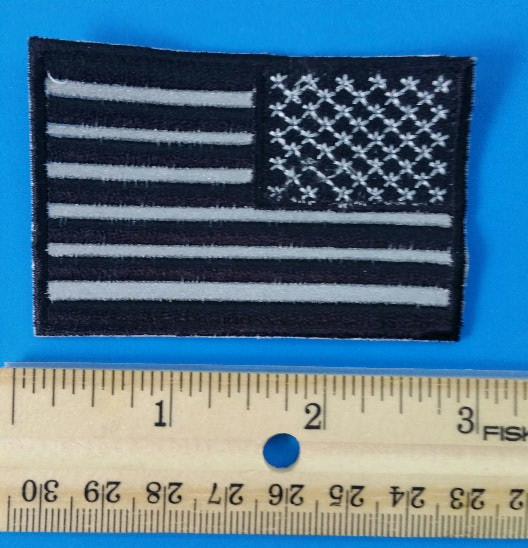 REVERSE US FLAG Patch Motorcycle Club Rank Officer Reflective Patches for Vest Night Visiblity-STURGIS MIDWEST INC.