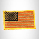U.S Flag Orange Brown and Black with Gold Border Small Patch for Biker Vest SB790