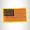 U.S Flag Orange Brown and Black with Gold Border Small Patch for Biker Vest SB790