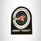 Group Therapy White an Red on Black Small Patch Iron on for Biker Vest SB763