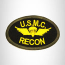 US MC Recon Yellow and Green on Black Small Patch Iron on for Biker Vest SB760
