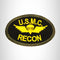 US MC Recon Yellow and Green on Black Small Patch Iron on for Biker Vest SB760