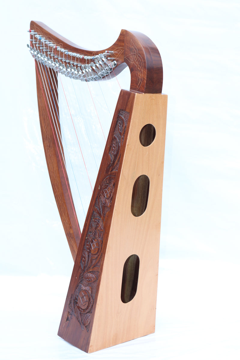 Musical Instrument 22 String Harp Engraved Made and Polished