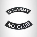 U.S. Army No Club Iron on 2 Patches Set Sew on for Vest Jacket