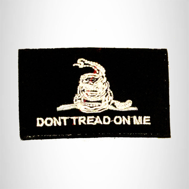 Don't Tread on me White on Black Small Patch Sew on for Biker Vest SB758