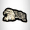Eagle and flag White on Black Small Patch Iron on for Biker Vest SB756