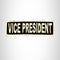 VICE PRESIDENT White on Black Small Patch Iron on for Biker Vest SB706
