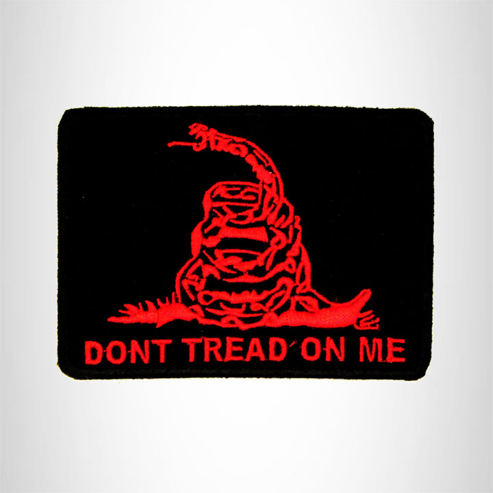 Don't Tread On Me Red and Black Small Patch Iron on for Biker Vest SB741