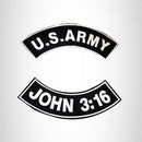 U.S. Army John 3:16 Iron on 2 Patches Set Sew on for Vest Jacket