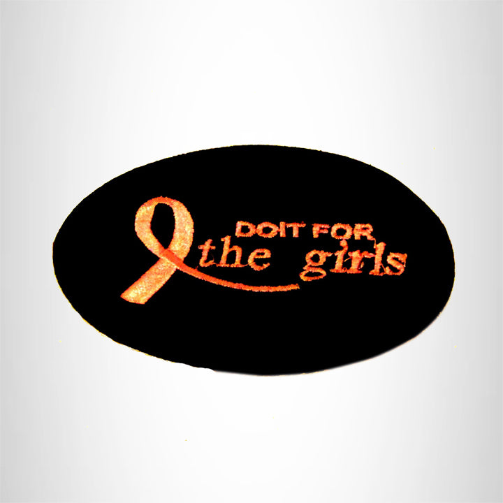 Do it for the Girls Pink on Black Small Patch Iron on for Biker Vest SB817
