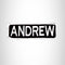 ANDREW White on Black Iron on Name Tag Patch for Biker Vest NB198