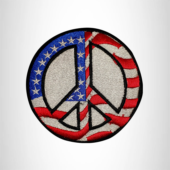 FLAG PEACE SIGN Small Patch Iron on for Vest Jacket SB663