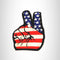 American Flag Peace Sign Hand Small Patch Iron on for Biker Vest SB819