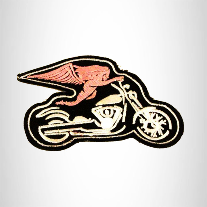 Angel on Motorcycle Small Patch Iron on for Biker Vest SB820