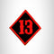 Small Patch 13 Diamond Red on black Iron on for Biker Vest SB823