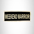 Weekend Warrior White on Black with Border Small Patch Iron on for Biker Vest SB826