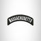 Massachusetts State White on Black Small Rocker Patch Front for Biker Jacket Vest