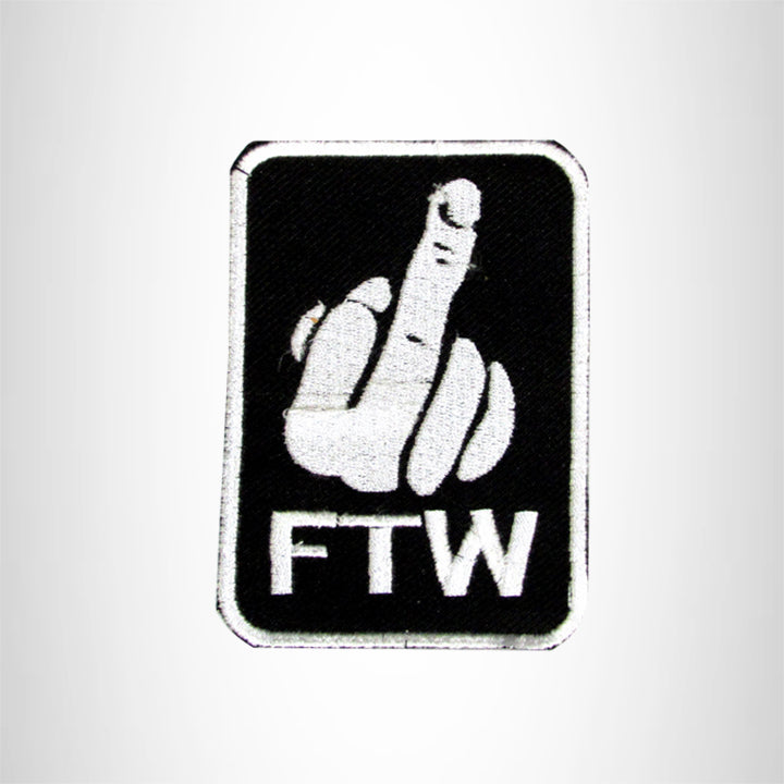 FTW Hand Giving the Finger Iron on Small Patch for Motorcycle Biker Vest SB1013
