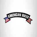 AMERICAN BIKER USA Flag Banner Iron on Top Rocker Patch for Biker Vest Jacket