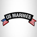 U.S Marines White on Black Banner Iron on Top Rocker Patch for Biker Vest Jacket