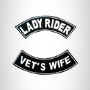 Lady Rider Vet's Wife 2 Patches Set Sew on for Vest Jacket