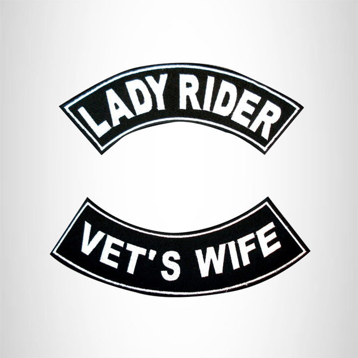 Lady Rider Vet's Wife 2 Patches Set Sew on for Vest Jacket
