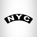 NYC State White on Black Small Rocker Patch Front for Biker Jacket Vest
