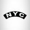 NYC State White on Black Small Rocker Patch Front for Biker Jacket Vest