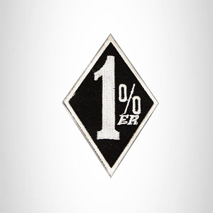 Small Patch 1 % White and Black Iron on for Biker Vest SB879