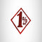 Small Patch 1 % Brown and White Iron on for Biker Vest SB878