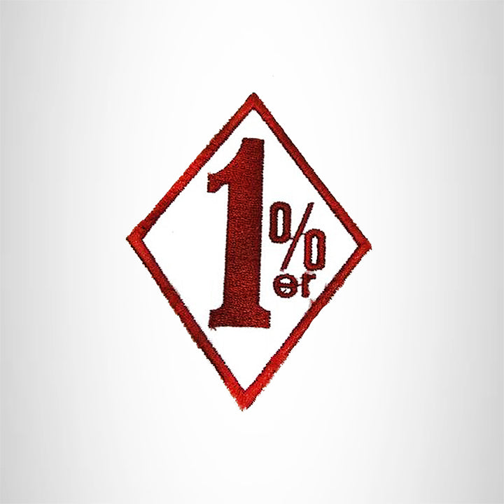 Small Patch 1 % Brown and White Iron on for Biker Vest SB878