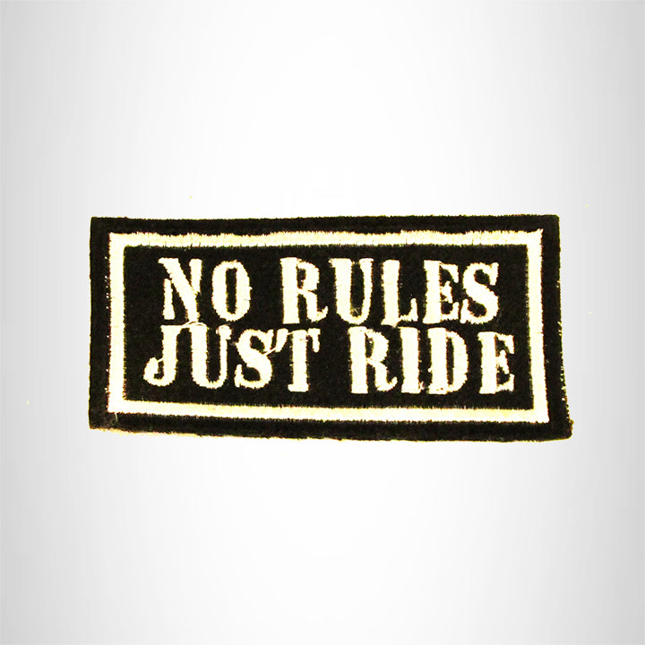 NO RULES JUST RIDE Iron on Small Patch for Biker Vest SB882