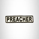 PREACHER Black on White Small Patch Iron on for Biker Vest SB688