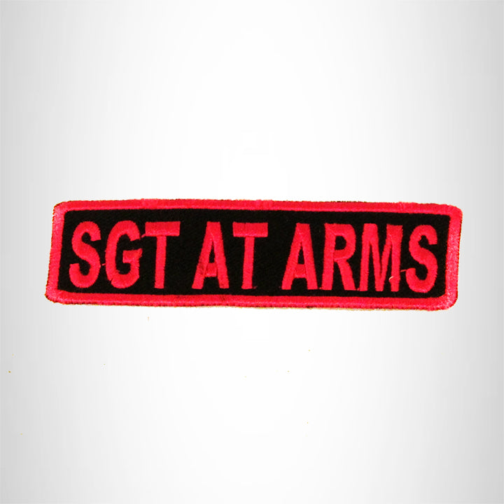 SGT AT ARMS Pink on Black Small Patch Iron on for Biker Vest SB744