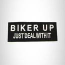 Biker Up Just Deal with it Iron on Small Patch for Motorcycle Biker Vest SB1038