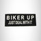 Biker Up Just Deal with it Iron on Small Patch for Motorcycle Biker Vest SB1038