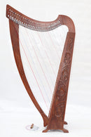 Musical Instrument 32 String Harp Engraved Made and Polished