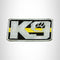 K9 Yellow Gray on Black Iron on Small Patch for Biker Vest SB914