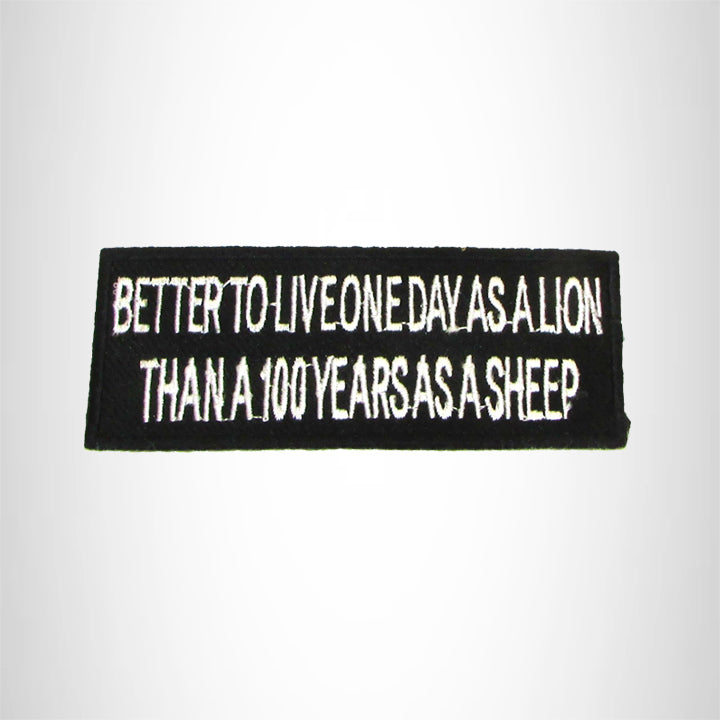 Better to Live One Day as a Lion Iron on Small Patch for Biker Vest SB1040