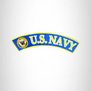 U.S NAVY Yellow and White on Blue Top Rocker Patch for Biker Vest Jacket